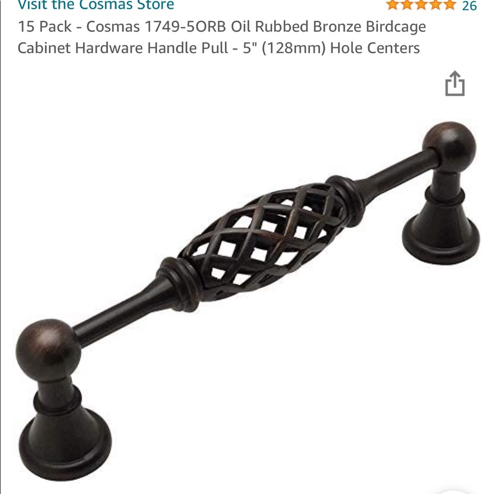 Cabinet Pulls Oil Rubbed Bronze 5 inch 10 available